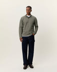 Knitted Stripe Ls Polo