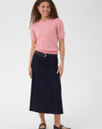 Milasz Pointelle Ss Pullover i cameo pink melange, cardigans fra Saint Tropez, bilde 9 – Image Mandal