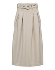 Lunacc Belt Pleat Skirt i taupe bakfra, skjørt fra Co'couture hos Image Mandal