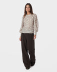 Gilda Soft Paisley Blouse i creme bakfra, skjorte fra Neo Noir hos Image Mandal
