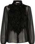 Lilja Crincle Shirt i sort bakfra, bluse fra Saint Tropez hos Image Mandal