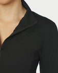 Nolana Zip Blouse i Black fra Neo Noir hos Image Mandal