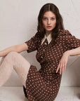 Beauty Dots i brun i viskose, kjole fra Pia Tjelta hos Image Mandal