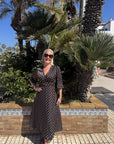 Malinga Dot Dress i dark brown, kjole fra Neo Noir, bilde 8 – Image Mandal