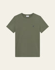 Norregaard Contrast T-shirt i olivine grønn sett fra siden, t-skjorte fra Les Deux hos Image Mandal