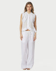 Heifa Linen Pants i hvit i bomull, bukse fra Neo Noir hos Image Mandal