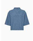 Ivy Uta Oversize Chambray Shirt i denim blå nærbilde av detaljer, bluse fra Ivy Copenhagen hos Image Mandal