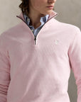 Mesh-Knit Half-Zip Pullover i rosa stylet antrekk, genser fra Polo Ralph Lauren hos Image Mandal