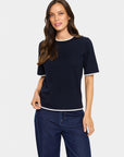 Milasz Contrast Stripe Ss Pullover