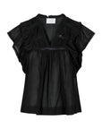 Jayla Voile Top i sort sett fra siden, bluse fra Neo Noir hos Image Mandal