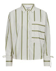 Idiecc Stripe Shirt i offwhite grønn i bomull, skjorte fra Co'couture hos Image Mandal