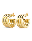Liv - Multi Layered Stud Earrings Stainless Steel i plated base metal, tilbehør fra Timi Of Sweden hos Image Mandal