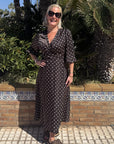 Malinga Dot Dress i dark brown, kjole fra Neo Noir, bilde 9 – Image Mandal