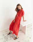 Elaracc Wrap Ss Dress i flame, kjole fra Co'couture hos Image Mandal