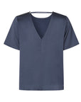 nivara m blouse i blå, bluse fra MBYM, sett fra siden – Image Mandal