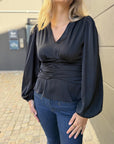 Pascal Drapy Satin Blouse
