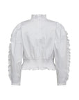 Sanna Ruffle Smock Blouse i offwhite sett fra siden, bluse fra Co'couture hos Image Mandal