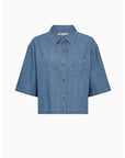 Ivy Uta Oversize Chambray Shirt i denim blå bakfra, bluse fra Ivy Copenhagen hos Image Mandal