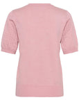 Milasz Pointelle Ss Pullover i cameo pink melange, cardigans fra Saint Tropez, sett fra siden – Image Mandal