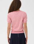 Milasz Pointelle Ss Pullover i cameo pink melange, cardigans fra Saint Tropez, detaljbilde – Image Mandal