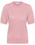 Milasz Pointelle Ss Pullover i cameo pink melange, cardigans fra Saint Tropez – Image Mandal