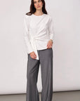 Orianecc Ls Pleat Tie Tee