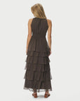 Marli Solid Chiffon Dress på modell, kjole fra Neo Noir hos Image Mandal