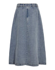 Lovacc Anya Pleat Skirt i denim blå sett fra siden, skjørt fra Co'couture hos Image Mandal