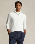 Long-Sleeve Half-Zip Pullover i hvit bakfra, genser fra Polo Ralph Lauren hos Image Mandal