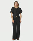 Anela Mandarin Dull Satin Blouse