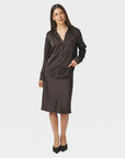Hazelle Drapy Satin Shirt