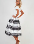 Mary Skirt i sort/hvit nærbilde av detaljer, skjørt fra Golightly hos Image Mandal