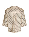 Camile Print Blouse i creme, bluse fra Neo Noir, nærbilde – Image Mandal