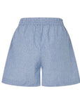 Meris M Shorts i blå striper sett fra siden, shorts fra MBYM hos Image Mandal