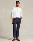 Long-Sleeve Half-Zip Pullover i hvit i bomull, genser fra Polo Ralph Lauren hos Image Mandal