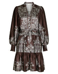 Malfida Paisley Border Dress i dark brown, kjole fra Neo Noir, bilde 8 – Image Mandal