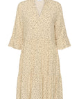 Edasz Dress i creme sort mini dots i viskose, kjole fra Saint Tropez hos Image Mandal