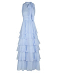 Marli Solid Chiffon Dress i blå alternativt utsnitt, kjole fra Neo Noir hos Image Mandal
