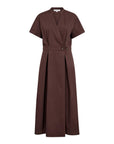 Elaracc Wrap Ss Dress i dark brun sett fra siden, kjole fra Co'couture hos Image Mandal