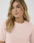 Milasz Ss Pullover i chalk rosa bakfra, cardigan fra Saint Tropez hos Image Mandal