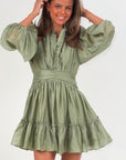 Vanity Dress i grønn i bomull, kjole fra Golightly hos Image Mandal