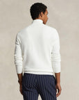 Long-Sleeve Half-Zip Pullover i hvit sett fra siden, genser fra Polo Ralph Lauren hos Image Mandal