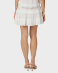 Heidie Ruffle Skirt i hvit nærbilde av detaljer, topp fra Neo Noir hos Image Mandal
