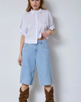 Elaracc Ss Shirt i hvit stylet antrekk, skjorte fra Co'couture hos Image Mandal