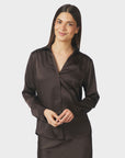 Hazelle Drapy Satin Shirt