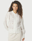 Gilda Embroidery Blouse i hvit i polyester, skjorte fra Neo Noir hos Image Mandal