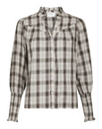 Camisa Big Check Blouse i Off White, skjorte fra Neo Noir hos Image Mandal