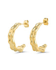 Kajsa - Hammered Stud Earrings Stainless Steel i plated base metal, tilbehør fra Timi Of Sweden hos Image Mandal