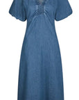 Illana Denim Dress i blå i bomull, kjole fra Neo Noir hos Image Mandal