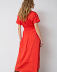 Elaracc Wrap Ss Dress i flame stylet antrekk, kjole fra Co'couture hos Image Mandal